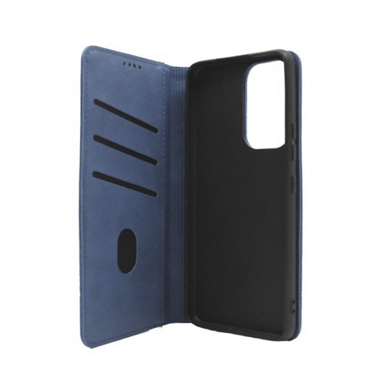 Leather Flip Cover with Internal Pocket for Samsung Galaxy S23 Blue